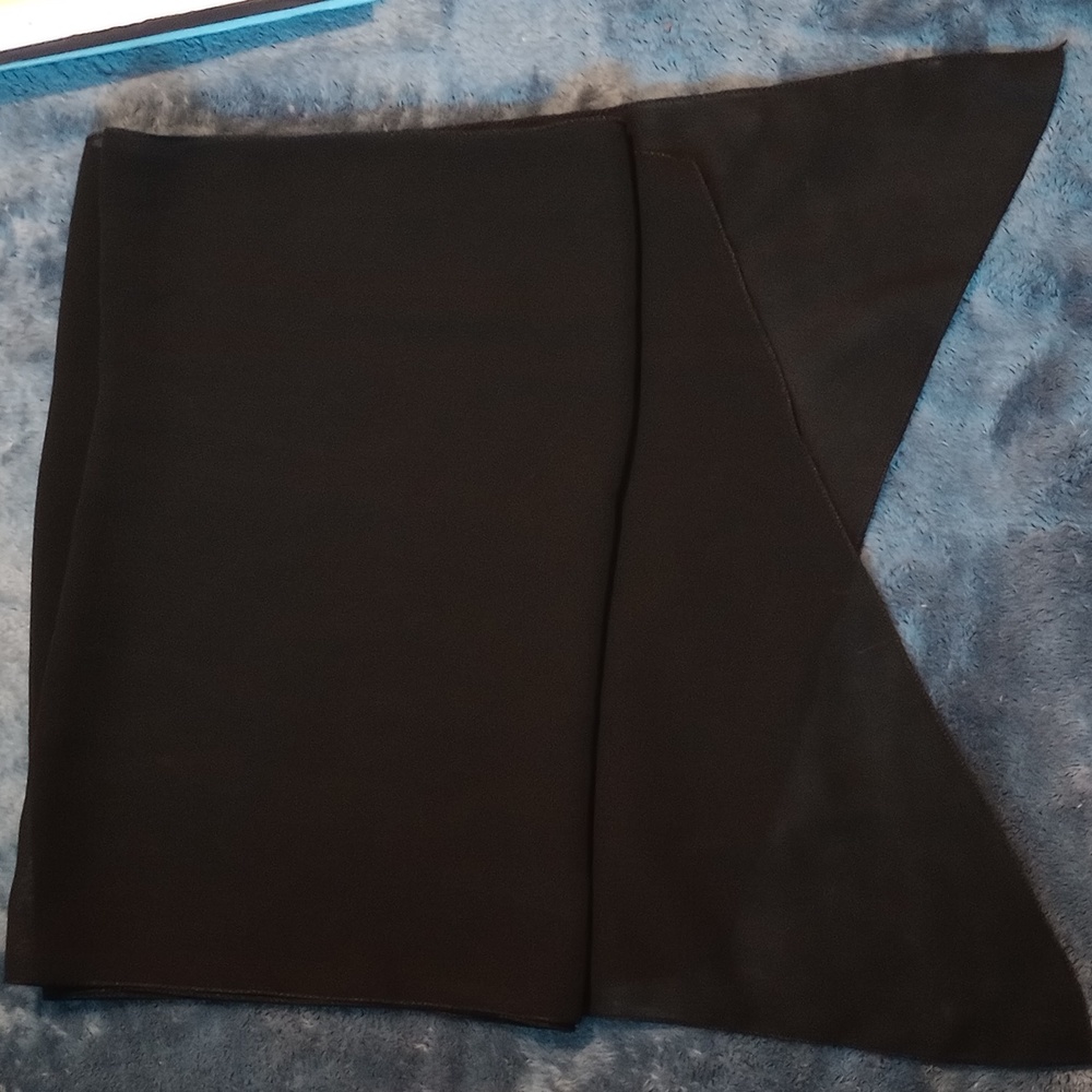 Black translucent pointed edge scarf 6ft*1ft